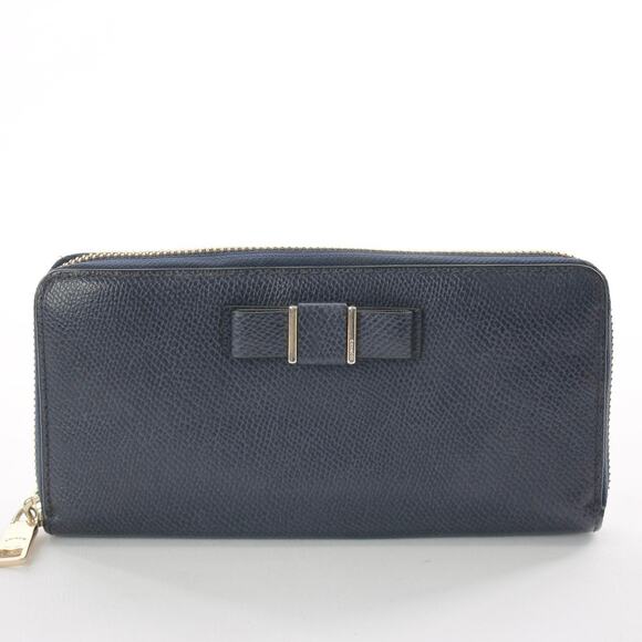 Coach Handbags - Coach Navy Blue Bow Leather Wallet